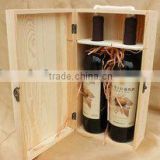 Customized unfinished wooden wine box for sales
