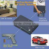 Wholesale- MS120 Micro Vault Portable Fingerprint Biometric Mini Car Gun Pistol Security Storage Portable Steel Safe Box / Vault
