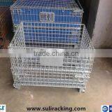 Multi Use Foldable Wire Mesh Containers With Wheels
