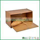 Trapezoidal Bamboo Bread Box With Lid thumbnail-1