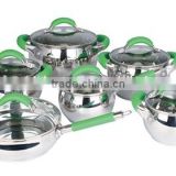12pcs stainless steel cooks/cooking club cookware belly stock hot pot set