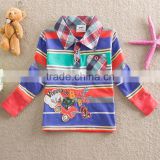 2-6Y (82151#stripe) Nova kids wear baby boy long sleeve t shirt cotton cars embriodered tops