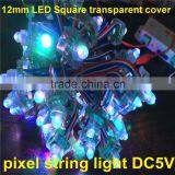 12mm Pixel String Rgb Led Pixel LED Square Shape Transparent Cover Pixel String Light With DC5V WS2811 Supplier's Choice thumbnail-4