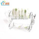 Iron Chrome Finished Dish Rack With Plastic Tray Wire Kitchen Dish Drying Rack Quality Choice thumbnail-3