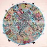 Meditation Cushions Throw Pillow covers Indian Vintage Round Pillow covers Indian cotton Round Patchwork Throws