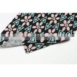 Floral and triangle design 100 polyester flower print brush fabric