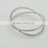 Silver Personalized Women Bracelets With X Shape Crystal Design Bangles thumbnail-4