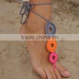 New Arrival Beach Wedding Barefoot Sandals Crochet Cotton Foot Jewelry
