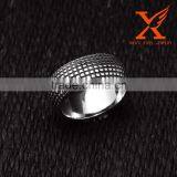 In Stock Wholesale Hollywood Star 2016 Men Trendy Cool Stainless Steel Vintage Tire Rectangle Pattern Band Smart Ring 10mm thumbnail-5