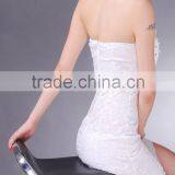 Sexy Night Club Dress Beading Decorative Lace Transparent Low Breast Sheath Over Hip Bare-Back Strapless Sexy Club Dress thumbnail-5