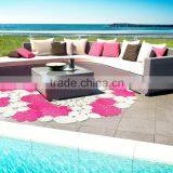 New L Shape Poly Rattan Garden Sofa Furniture thumbnail-1