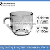 LongRun 150ml classic design popular Eco-friendly welcomed shot tea water drinking glass cup drinking coffee glass mug