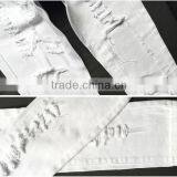 2016 Summer Pockets Zipper Closure Vogue High Waist Denim Pants Ladies White Full Length Destroyed Damaged Fashion Jeans Women thumbnail-5