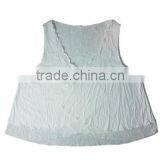 Sleeveless Cotton Tank Top Lace Joint for Ladies Leisure Homewear thumbnail-3