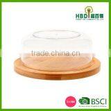 New Hot Selling Plastic Cheese Dome Cake Dome With Bamboo Base thumbnail-2