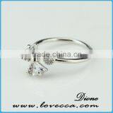 Zircon Crystal Love Heart Ring 5.5/6/7/8/9 Size thumbnail-3