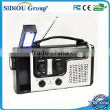 Solar Charger Manual Dynamo fm Radio With Led Flashlight