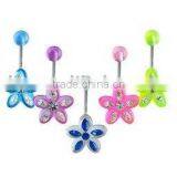 Acrylic Belly Navel Piercings Flower Fleshed Color Navel Ring Make Navel Belly Button Rings
