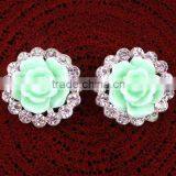 Floral Patterned Diamond Rhinestones With Chiffon Flower DIY Hair Accessories thumbnail-4