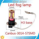 H3 Car Led Light Good Quality 3014 57SMD Led Fog Light Universal Headlight H3 Led