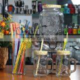 ROUND GLASS JUICE JAR WITH METAL RACK thumbnail-4