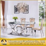 Foshan city modern stainless steel base dining table Mexico Canada market