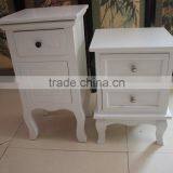 UEnjoy Shabby Chic Pair of Bedside Table Unit Wooden Cabinet 2 Drawers Nightstand Bedroom thumbnail-1