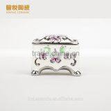 Stock Ceramic Tissue Paper Box With Gold Painted Tissue Box Design thumbnail-2