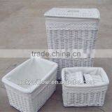 Wholesale White Wicker Laundry Basket With Handle thumbnail-1