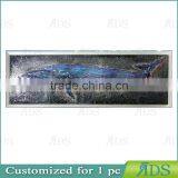 Framed Handmade Seascape Oil Painting Lacuqer Blue Whale for Home Decoration thumbnail-1