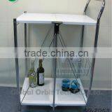 Folding Hand Cart, Metal Kitchen Dining Serving Cart thumbnail-1