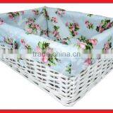 High Quality White Willow Basket With Flower Cloth thumbnail-1