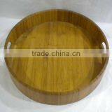 OEM 100% Natural Bespoke Bamboo Deep Round Tray