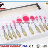 Hot Sell High Quality Customized Logo Design 10pcs Oval Makeup Brush thumbnail-2