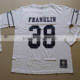 100 COTTON CUSTOM PRINTED MENS LONG SLEEVE WHITE T-SHIRT thumbnail-1