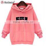 2017 Manufacture Pink Cvc Fleece Xxxxl With Hoodies Women's Wholesale Sweatshirt thumbnail-1