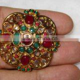 Maroon Green COCKTAIL Polki FINGER Ring thumbnail-1