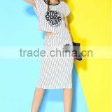 Stripe Fitted Ladies Suit Design Dress Women Wear thumbnail-1