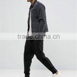 Plain Black 100 Cotton Men Drawstring Drop Crotch Joggers With Side Pockets Sport Pants thumbnail-5
