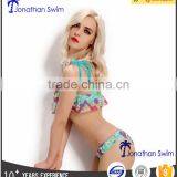 Girl's Lovely Falbala Two Piece Swimwear in Three Colors. thumbnail-3