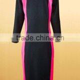 Ladies long dress, contrast color high light tight fitting fashionable soft super dress