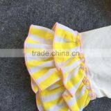 2016 Easter Design New Baby Kids Yellow Strpies Easter Girls Outfits Boutique Clothing With Matching Headband and Necklace Set thumbnail-3