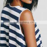 Casual Seaside Style Striped Swingy Sleeveless BEACH TUNIC DRESS 2015 Summer thumbnail-4