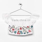 2017 OEM Woman Floral Embroidery Sexy Off-the-shoulder Top thumbnail-5