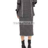 2017 OEM Spring Retro Frayed Hem Splited Checkered Skirt thumbnail-4