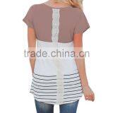 Latest Custom Fashion Ladies Short Sleeve Blouses for Wholesale 2017 thumbnail-2