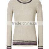 2017 Womens Round Neck Tight Fitted Knit Pullover Distressed Sweater Design With Lowest Price thumbnail-3