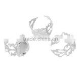 Copper Adjustable Rings Round Silver Plated Pattern Hollow 16.5mm thumbnail-3