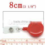 Buckle Security Yoyo Badge Holder Reels, Red Plastic Yoyo Badge Holder, 8cm,5PCs thumbnail-2