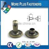 Made In Taiwan Double Capped Rivets Gilt Brass Medium Black Steel thumbnail-2